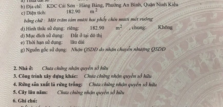 Bán nền cực đẹp góc 2 mặt tiền đường số 15 và số 6 KDC Hồng Phát Cần Thơ