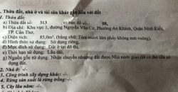 Bán nền Hẻm liên tổ 12-20 Cầu Rạch Ngỗng, Đường Nguyễn Văn Cừ, An Khánh, Ninh Kiều