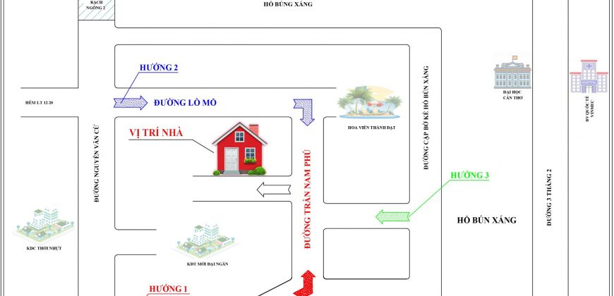 * Bán Nhà 01 Trệt 01 Lửng trục chính hẻm đường Trần Nam Phú, An Khánh, Ninh Kiều, Cần Thơ LH 0939868788 *