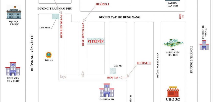 ❇ Bán Nền Thổ Cư  trục chính Hẻm 5-6-7  Hồ Bún Xáng – Ninh Kiều – Cần Thơ LH 0939868788❇