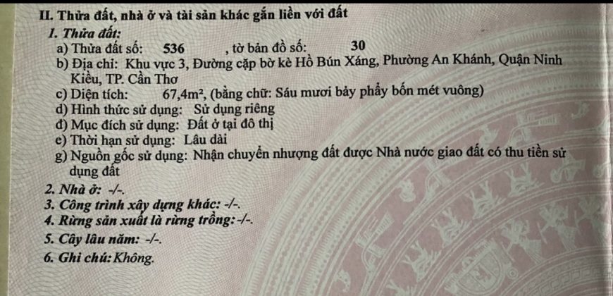 ❇ Bán Nền Thổ Cư  trục chính Hẻm 5-6-7  Hồ Bún Xáng – Ninh Kiều – Cần Thơ LH 0939868788 web: phugiadien.com ❇